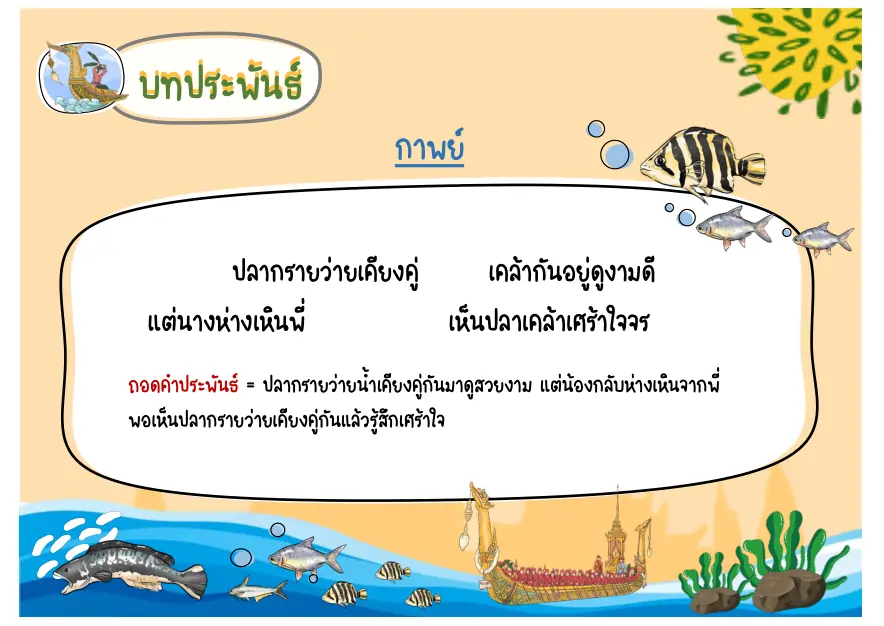 บทปลาแก้มช้ำและปลาทุก
